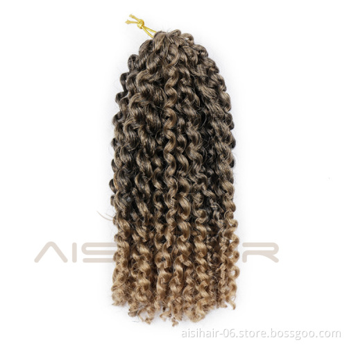 Aisi Hair Ombre Grey Blonde Purple Brown Synthetic Marly Braiding Hair Extensions Afro Curly Crochet Hair Braids for Women